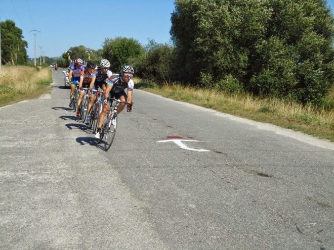 Los cuatro ciclistas en cabeza durante gran parte de la prueba (Turisleón)