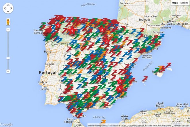 Mapa de las fiestas inscritas en el concurso las 7 mejores