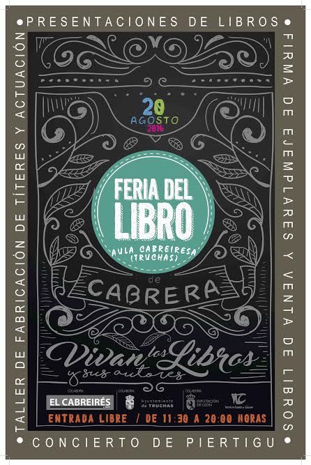 Cartel I Feria del Libro de Cabrera