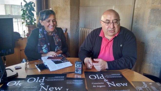 María Emilia Villanueva y Rafael García presentan el concierto que ofrecerá Ivan Božičević en el órgano de la Catedral. / CCU